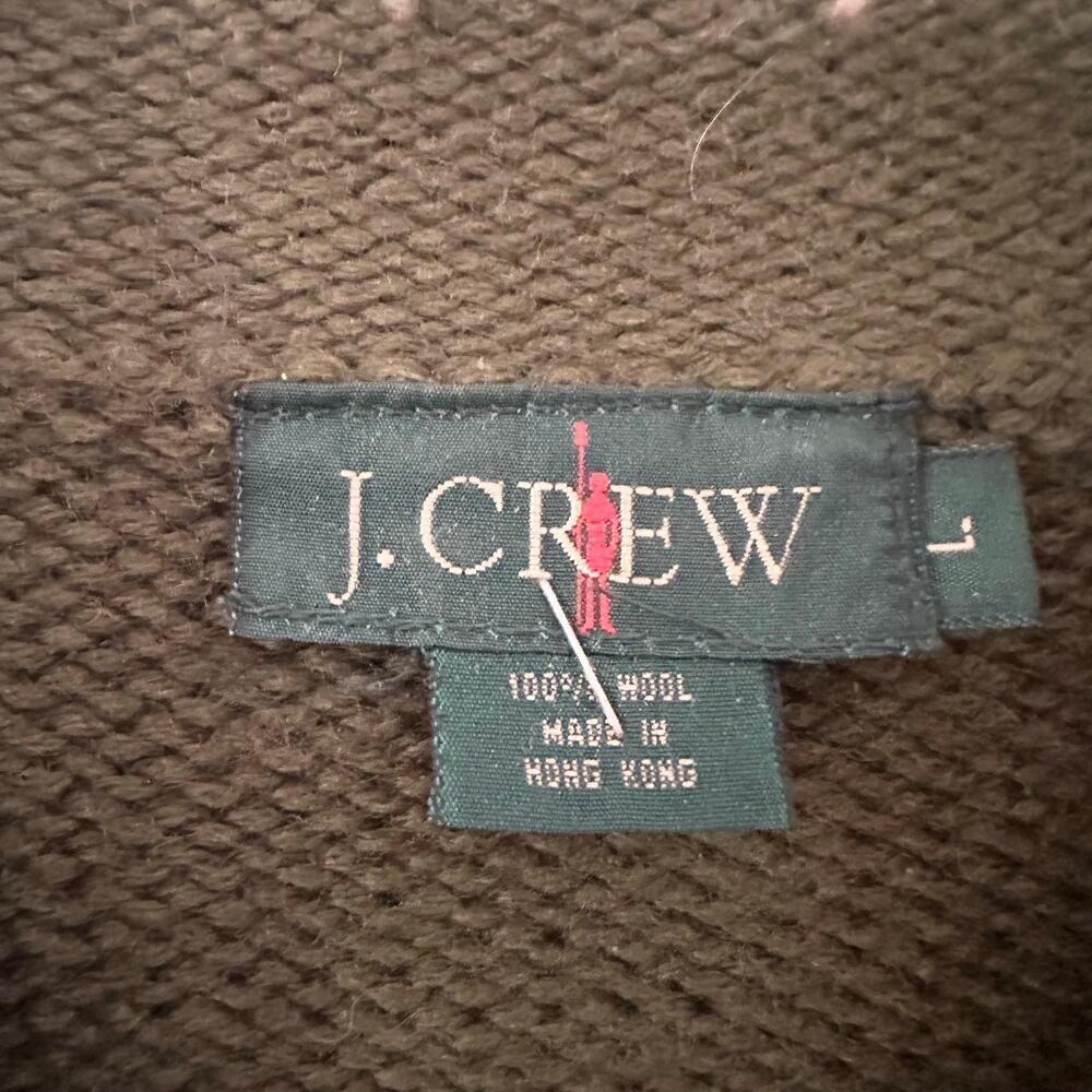 J Crew Vintage Red Oarsman Green Wool Roll Mock Neck Sweater Large Men Hong Kong - Picture 6 of 8